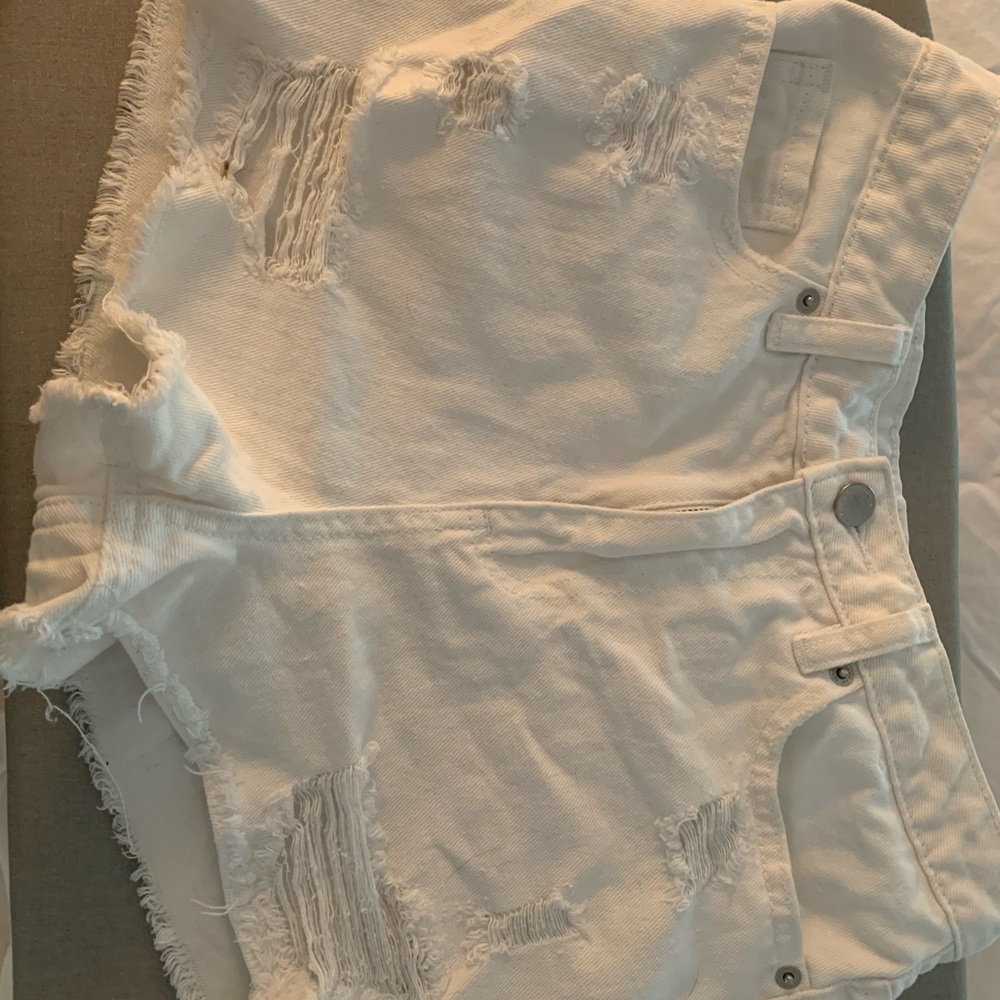 White denim shorts